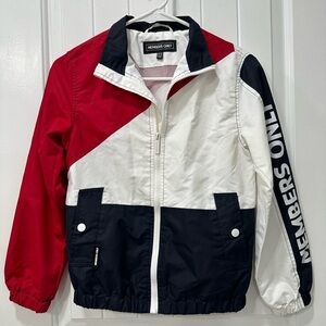 Boy’s Member Only Lightweight Nautical Colorblock Jacket in Red & Navy